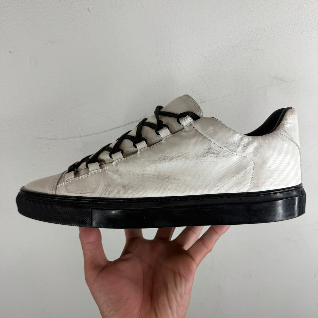 Balenciaga White Lowtop Arena Sneakers