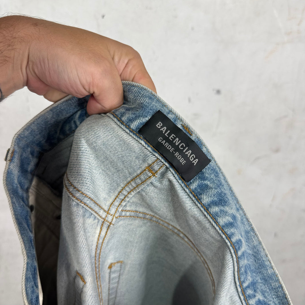 Balenciaga Lightwash Garde Robe Baggy Jeans