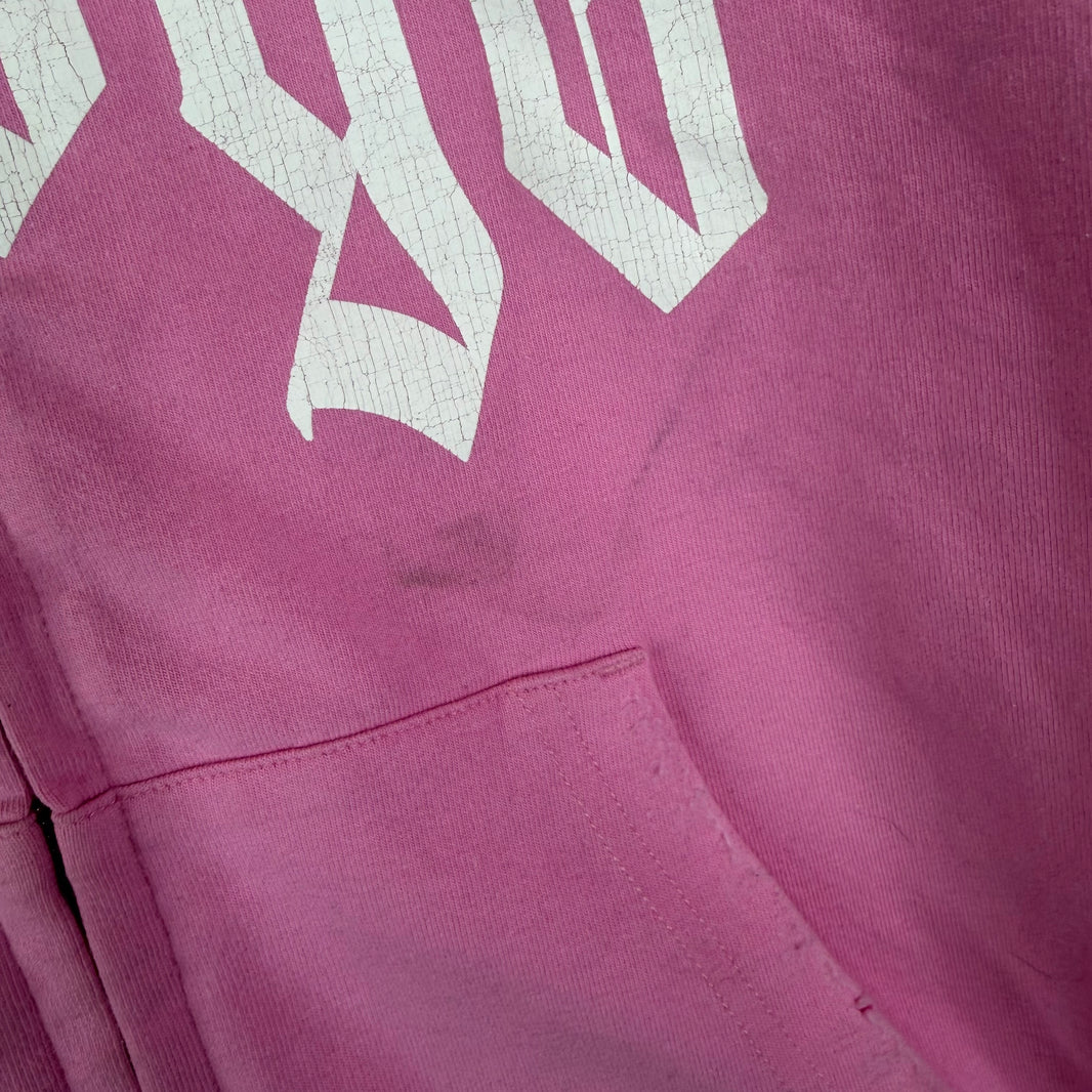 Balenciaga No Logo Pink Zip-Up Hoodie