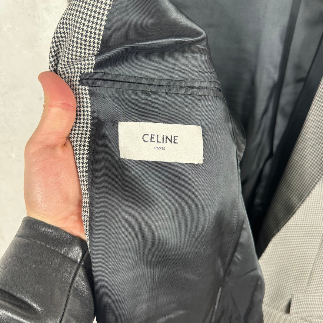 Celine 2 Button Houndstooth Blazer