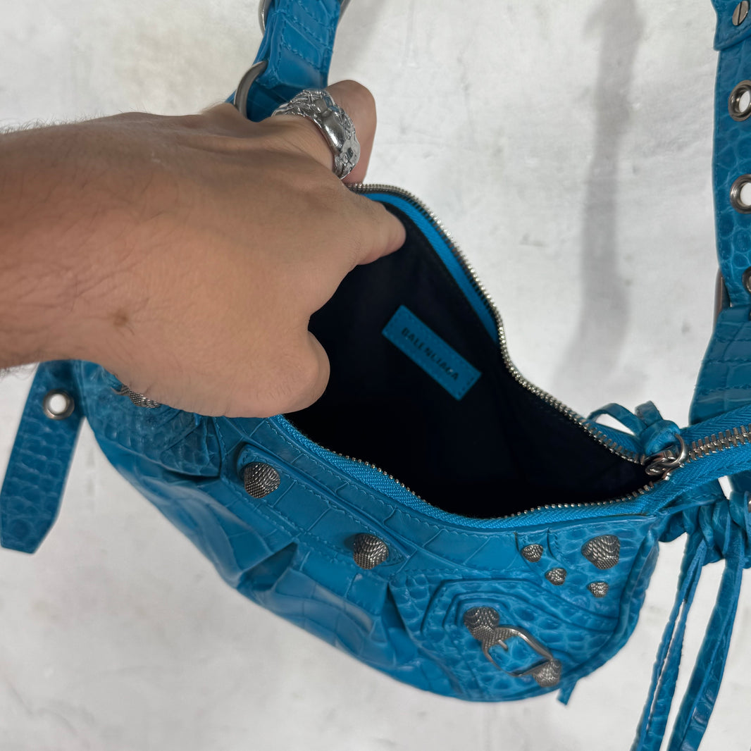 Balenciaga Embossed Croc Cagole Bag