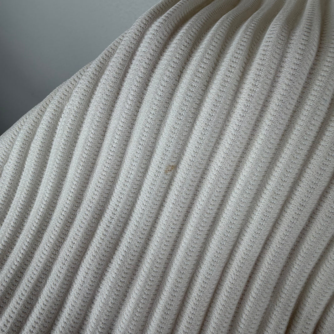 Issey Miyake Plisse Eggshell Polo