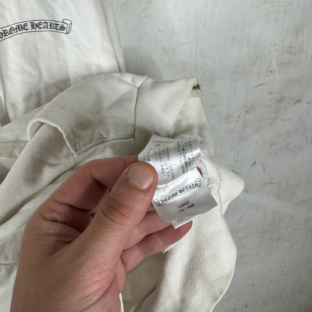 Chrome Hearts Smoked Script Sleeve White Zip Hoodie