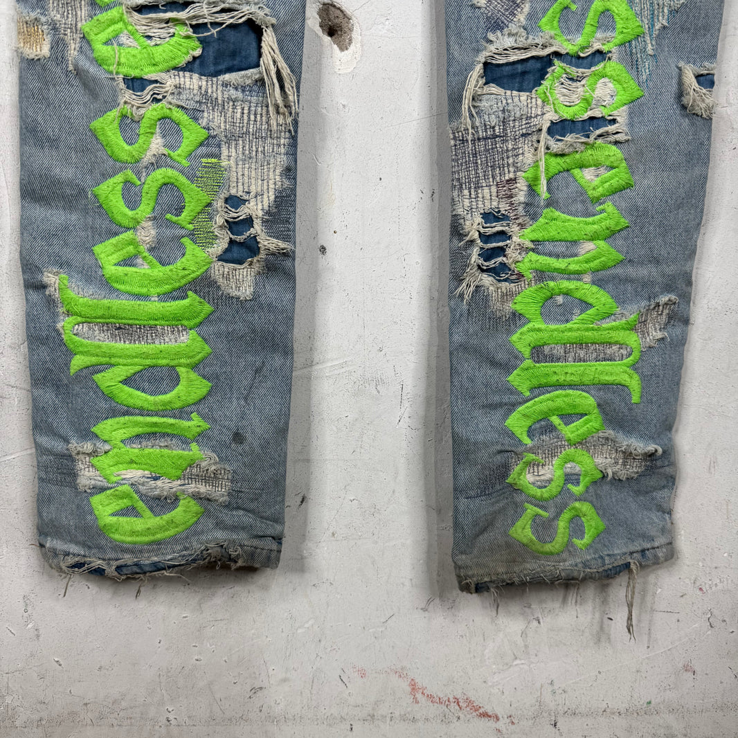 Endless Denim Repaired Back Logo Denim