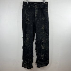 Balenciaga Mud Destroyed Black Jeans