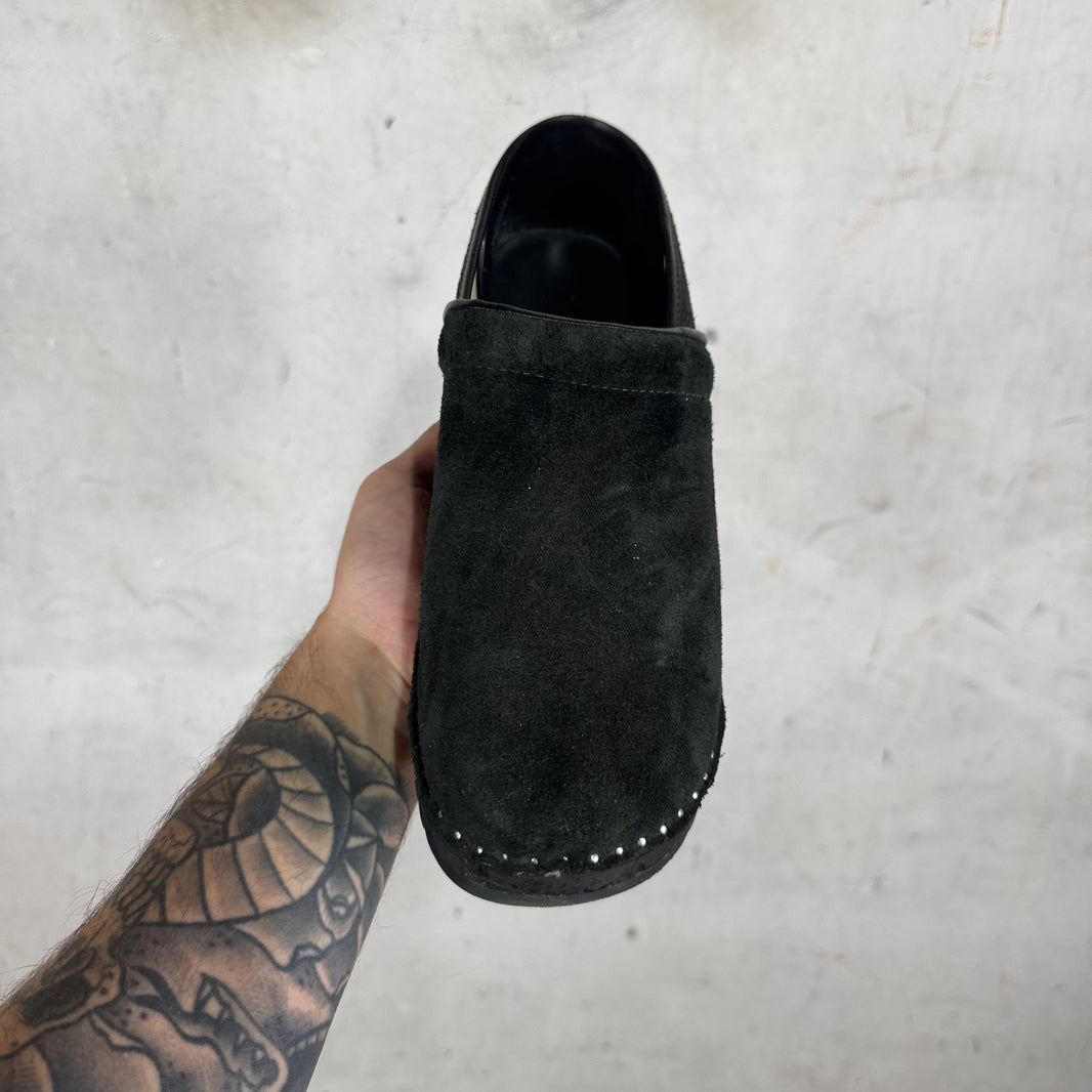 Needles Black Suede Clogs