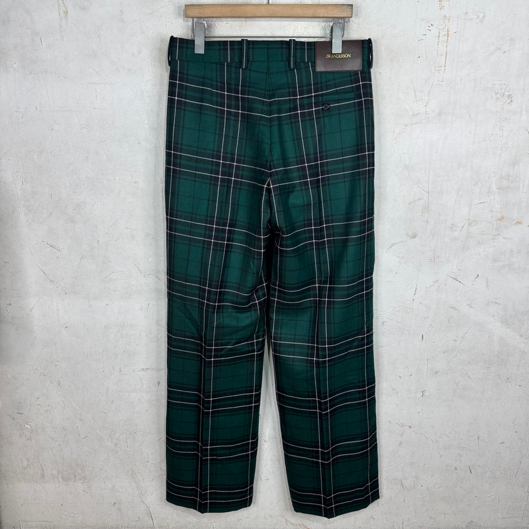 JW Anderson Green Plaid Trousers