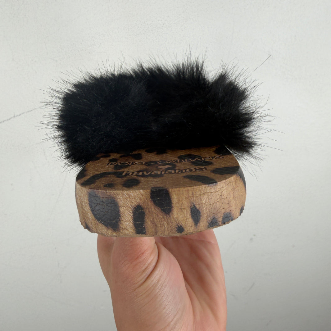 D&G Havaianas Fur Thong Sandals