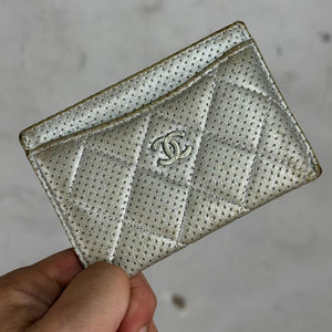 Chanel Perforated Leather Cardholder Wallet