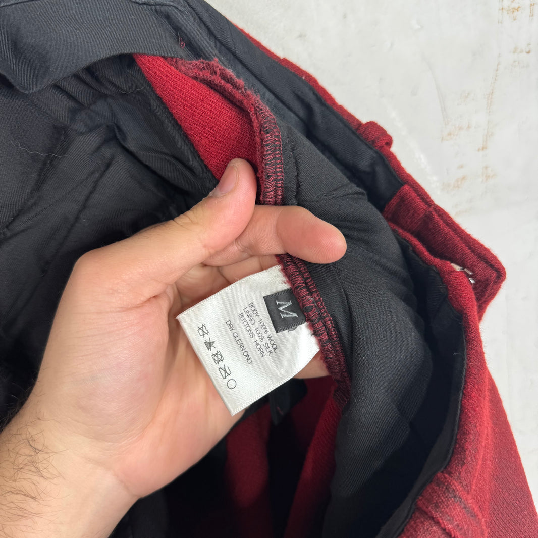 ERD Red Distressed Wool Trousers