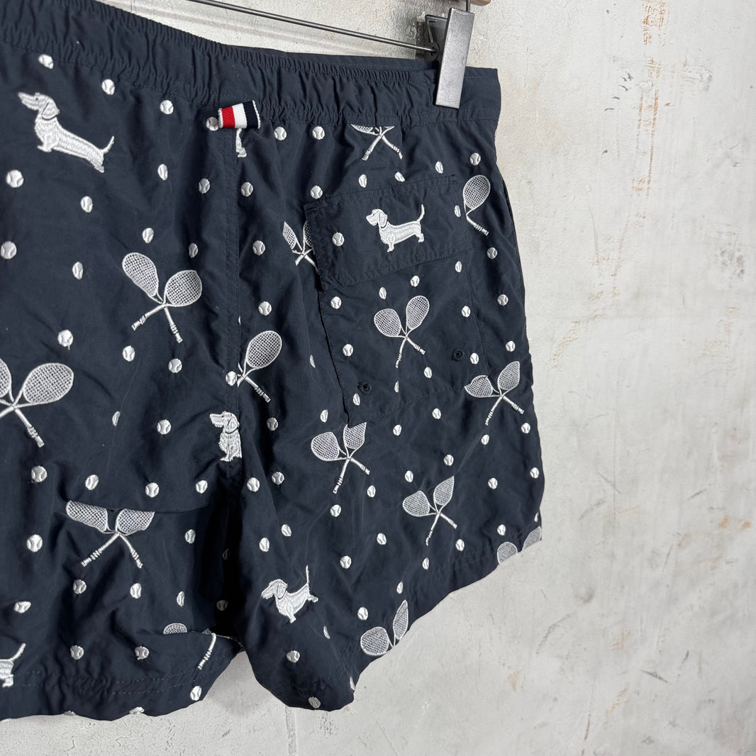 Thom Browne Tennis Dachsound Swim Trunks