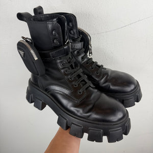Prada Monolith Cargo Combat Boots