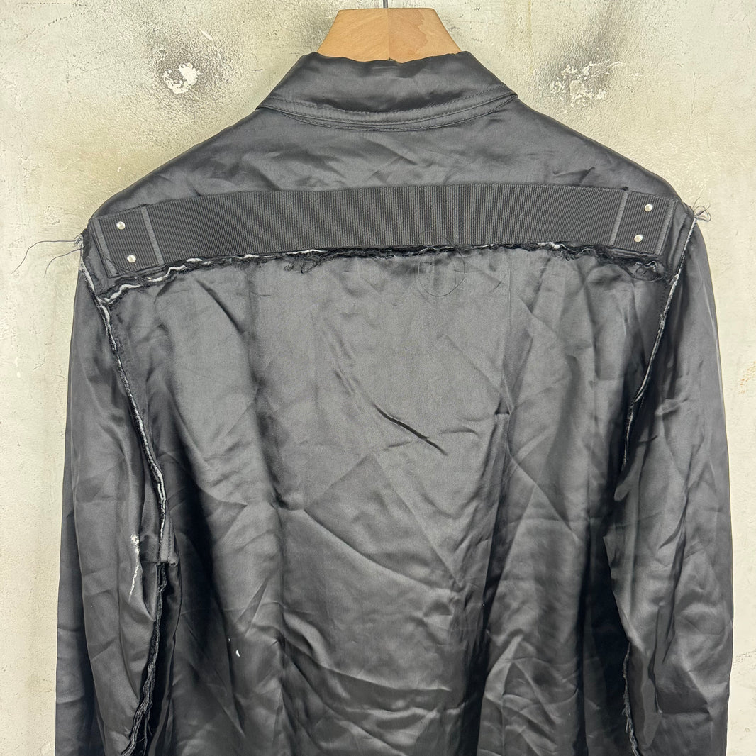 Rick Owens Geth Frayed Viscose Backstrap Shirt