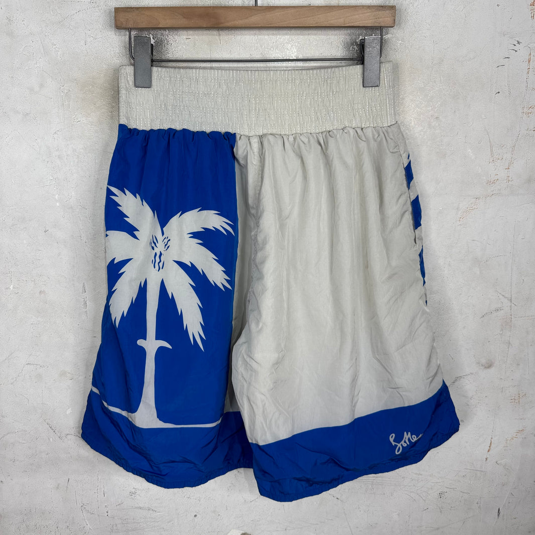 Bottega Veneta Palm Tree Nylon Boxing Shorts