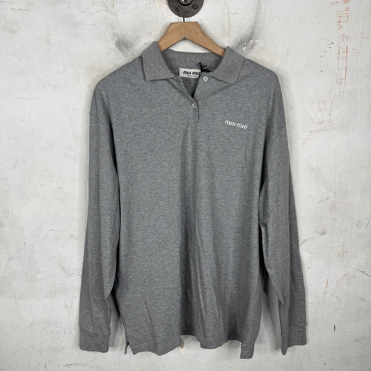 Miu Miu Gray L/S Polo Shirt