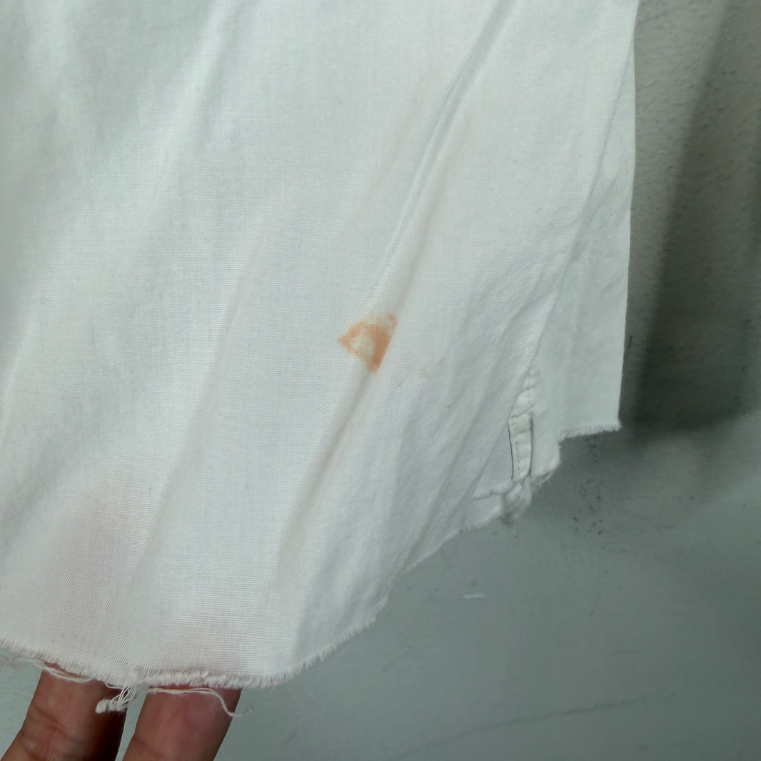 RRL Chopped White Button-Up Shirt