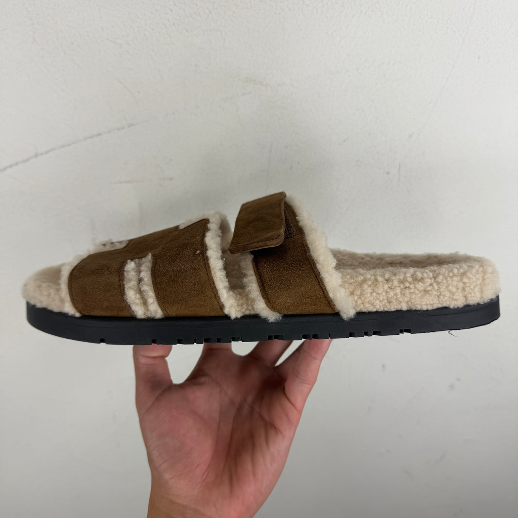 Hermes Shearling Chypre Slides