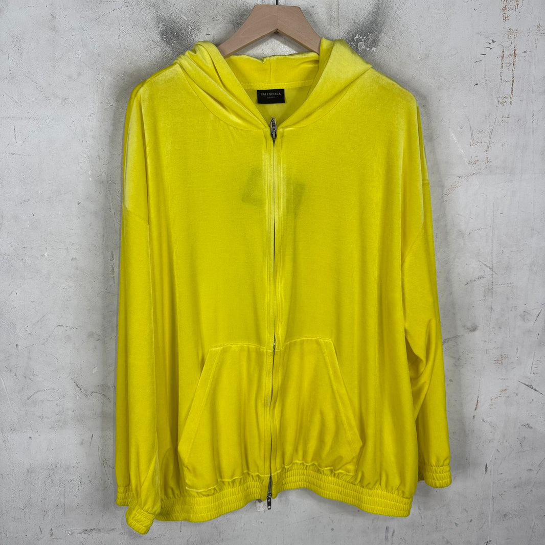 Balenciaga Yellow Velour Hoodie