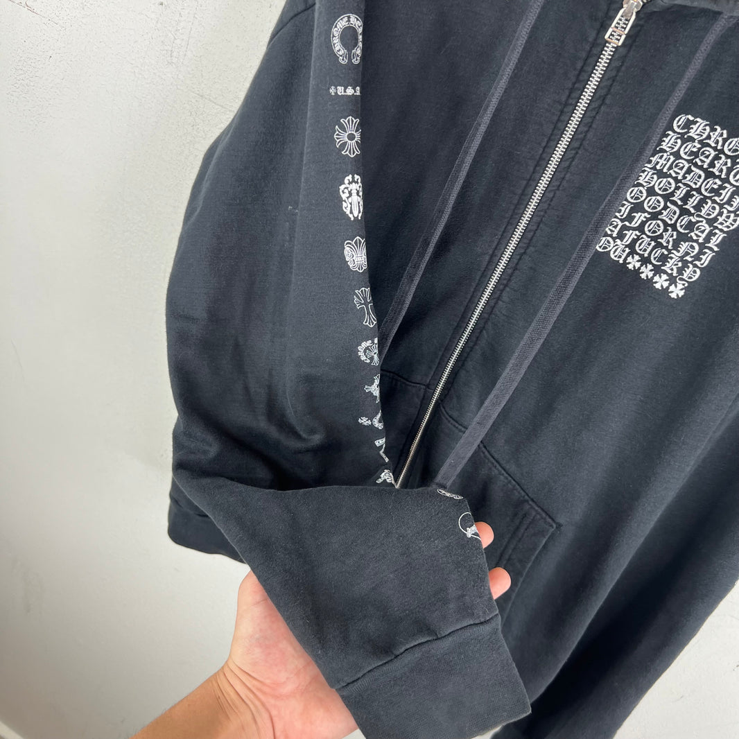 Chrome Hearts Eyechart Zip-Up Hoodie