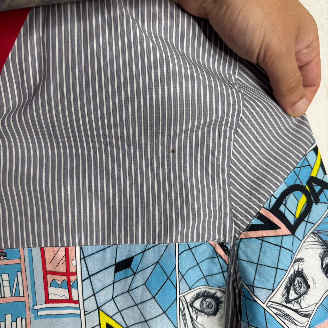 Prada Comic Patch Striped Shirt