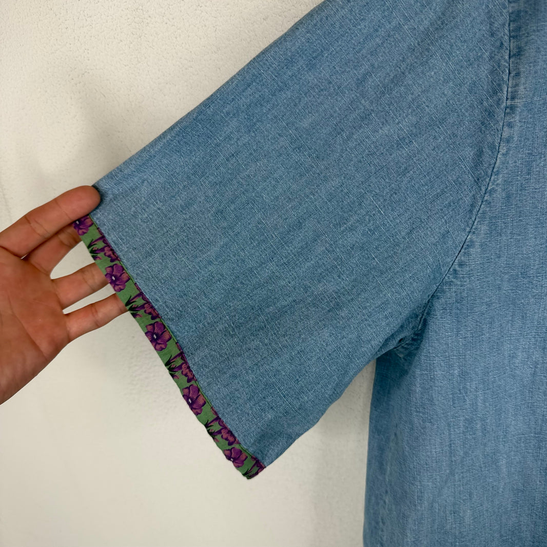 Valentino Denim Floral S/S Shirt