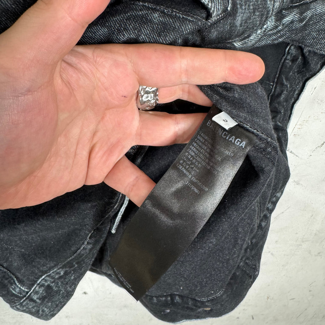 Balenciaga Trompe Sweatshirt Trucker Jacket