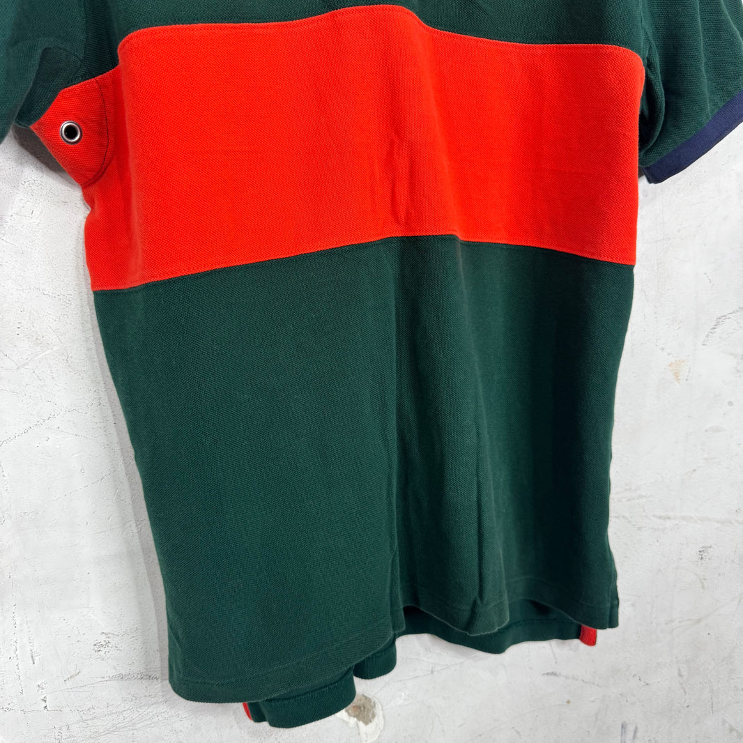 Ralph Lauren Green/Orange Stripe Crested Polo