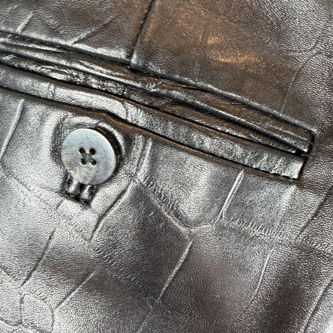 Ernest Baker Lambskin Leather Flared Pants