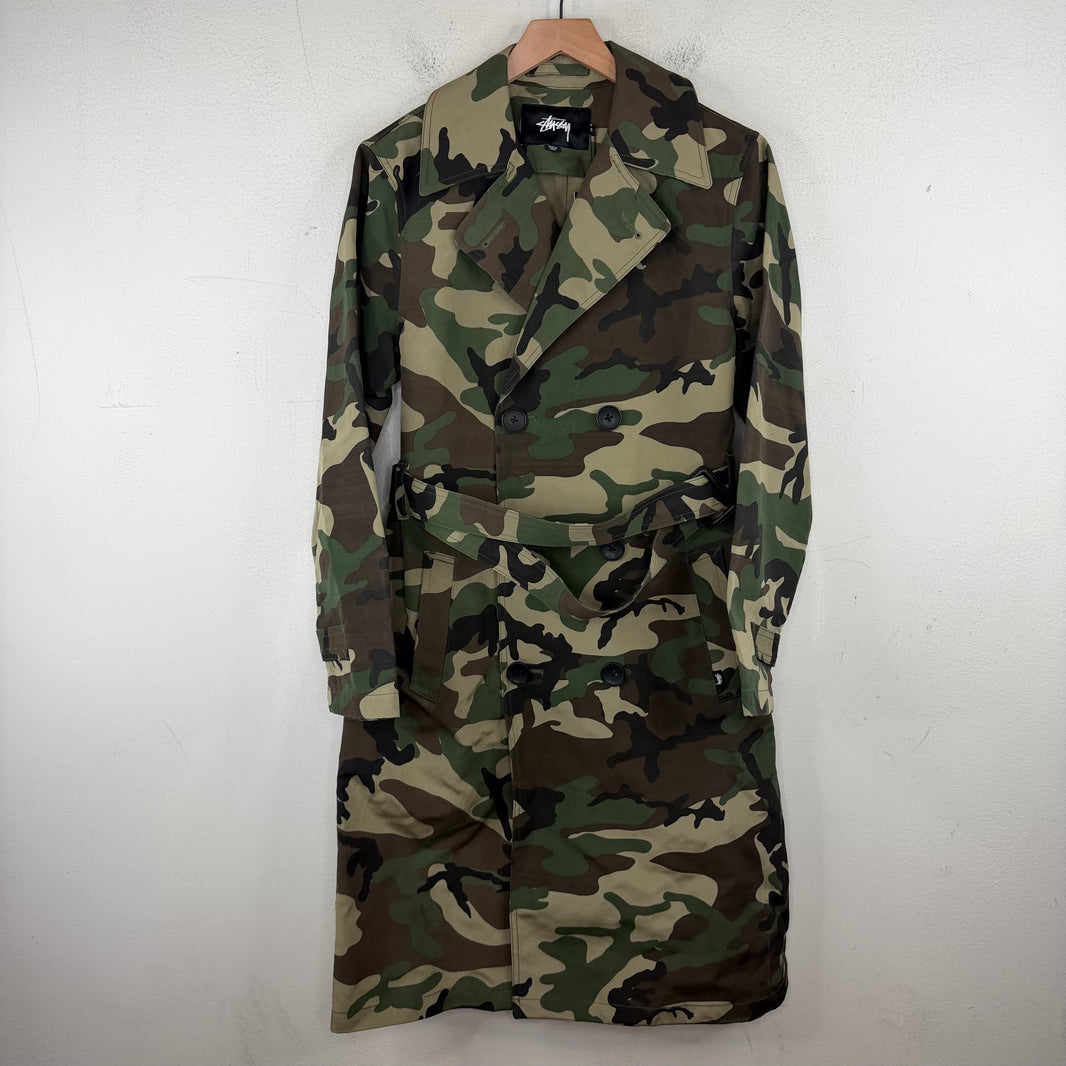 Stussy Woodland Camo Trench Coat