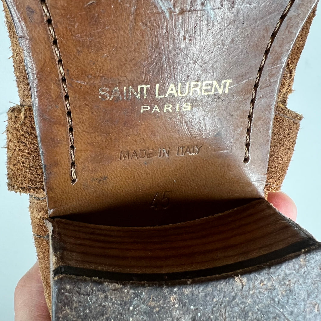 Saint Laurent Studded Suede Wyatt Boots