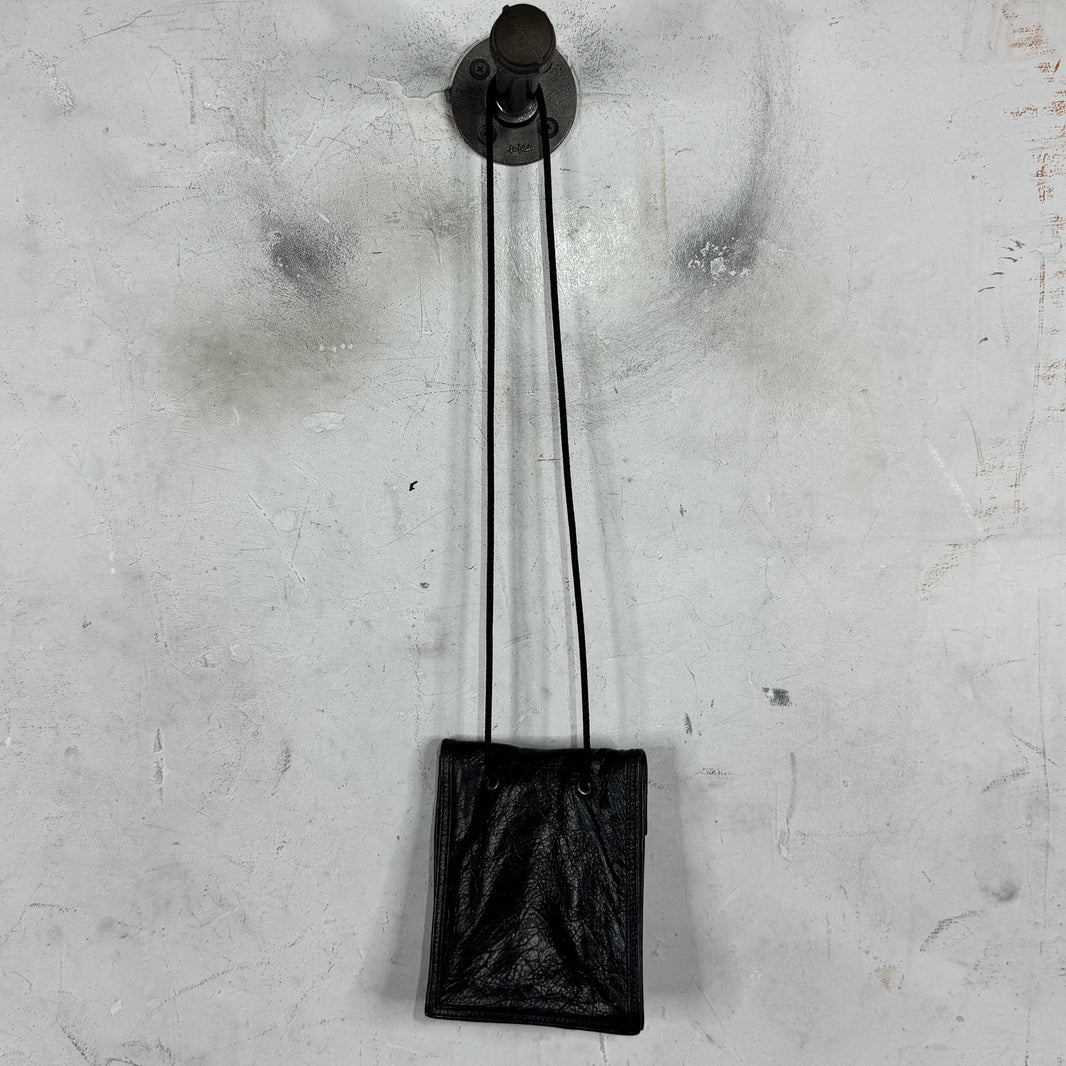 Balenciaga Leather Logo Side Pouched Messenger
