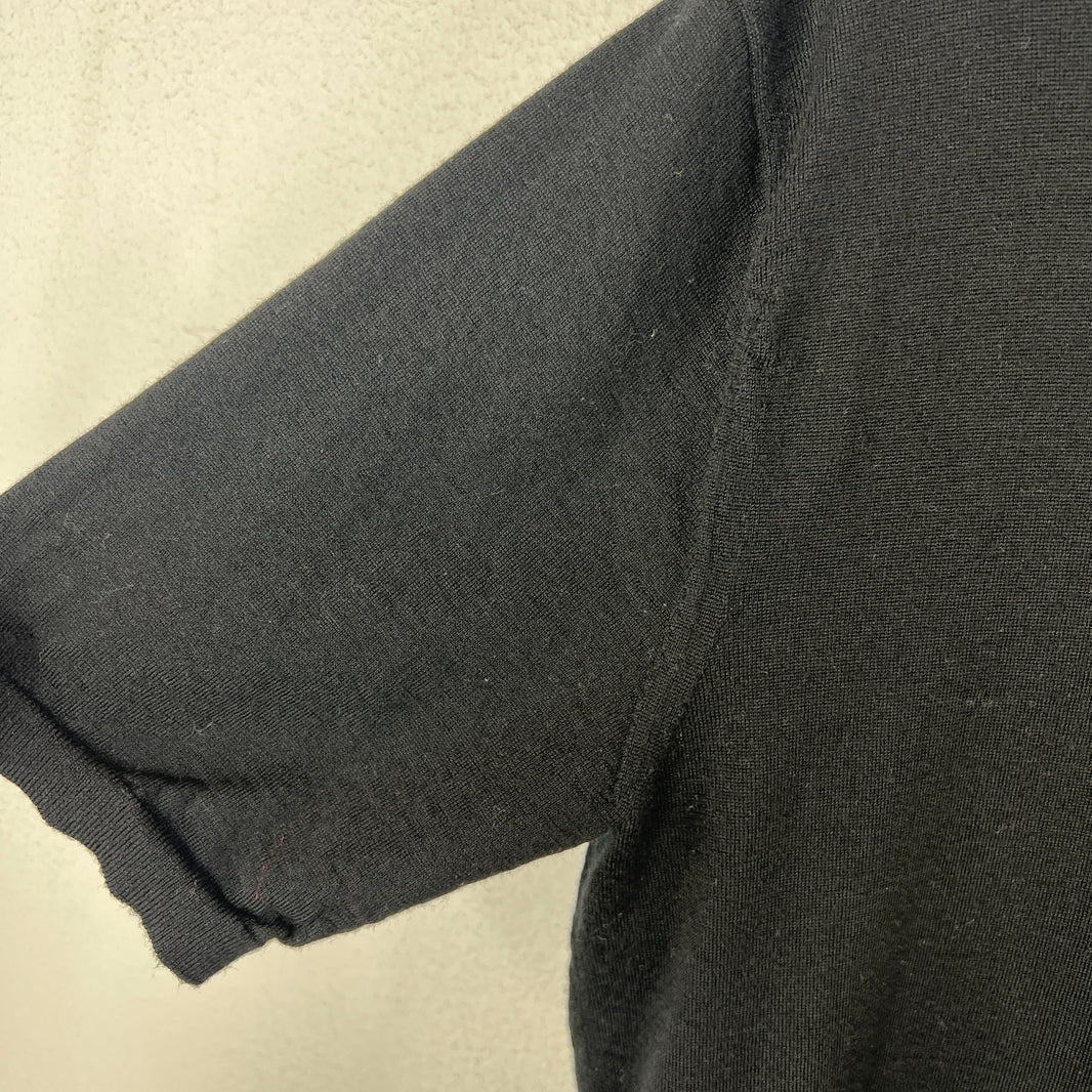 Dries Van Noten Black Wool Polo T-Shirt
