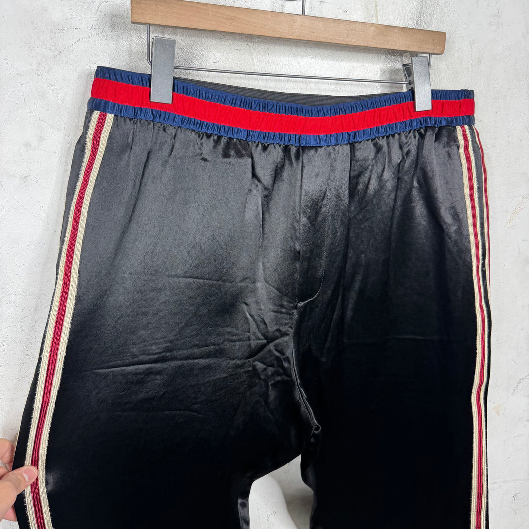 Gucci Black Stripped Satin Pants