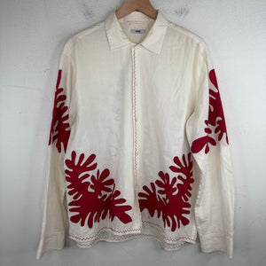 Bode White Floral Patch L/S Shirt
