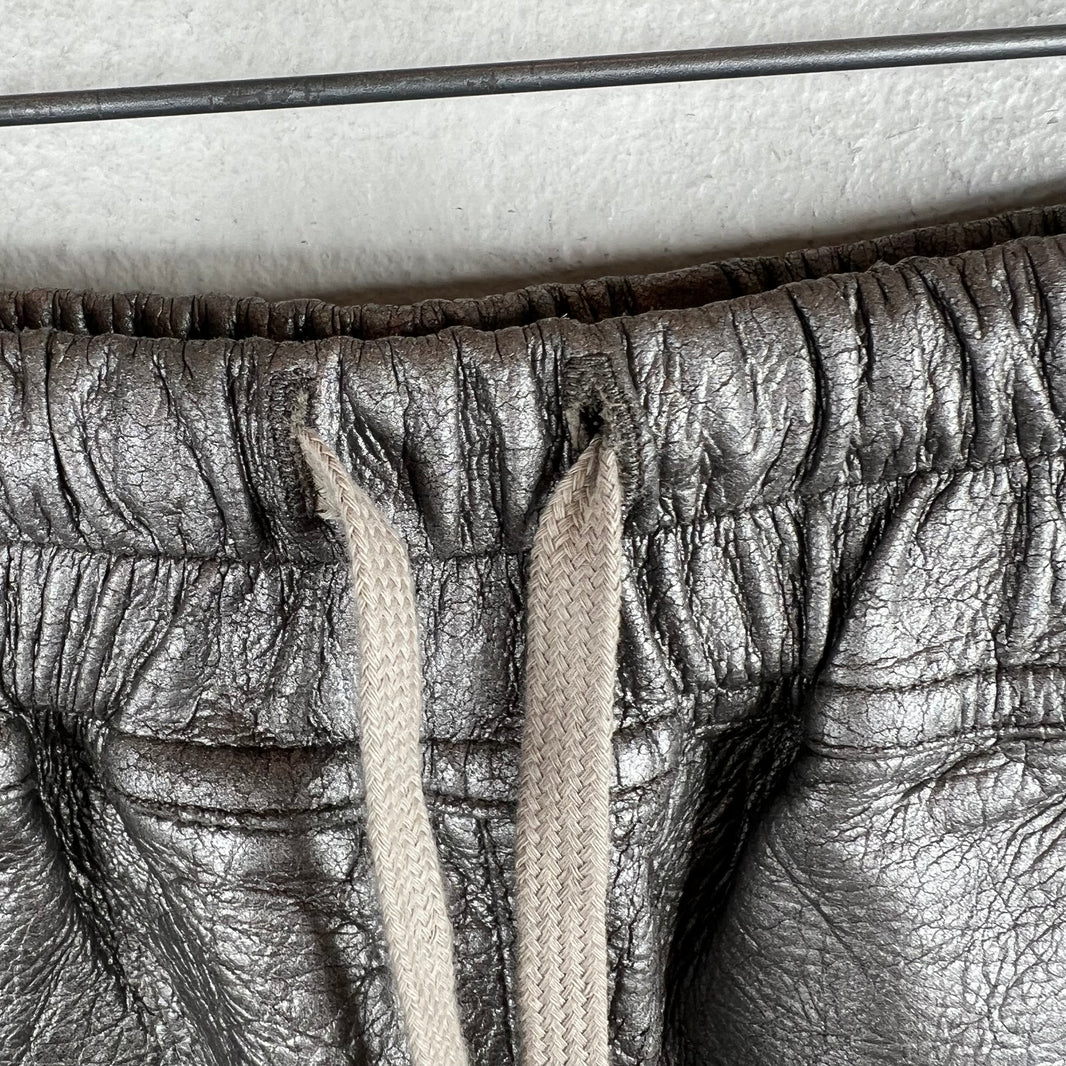 Rick Owens Leather Gunmetal Boxer Shorts