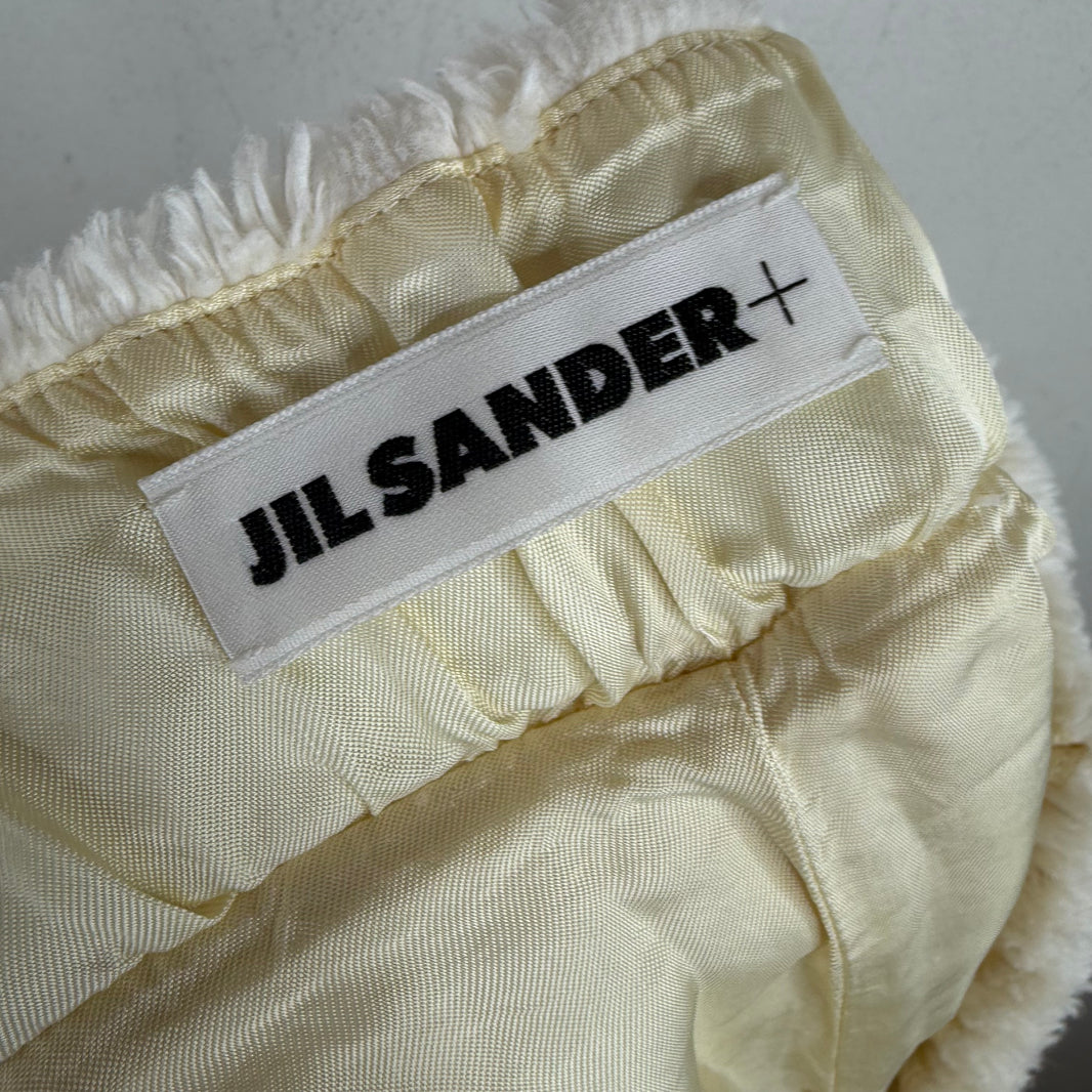 Jil Sander Fuzzy White Fleece Shorts