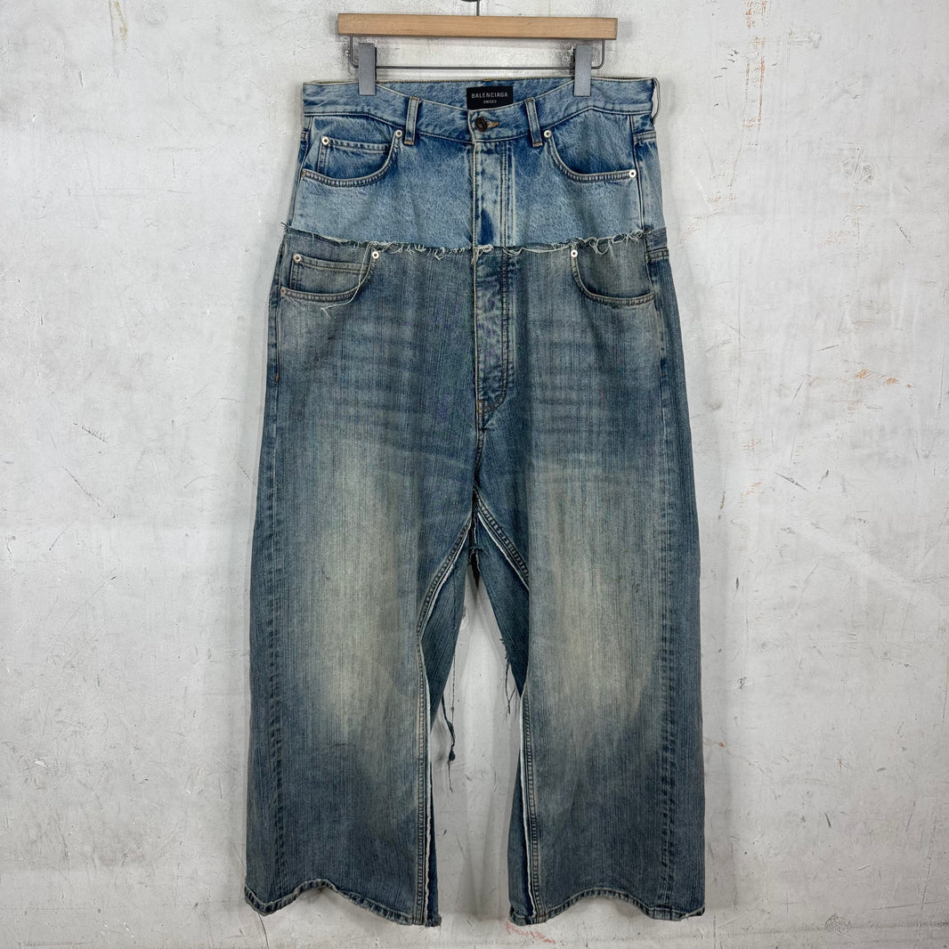 Balenciaga Cut Up Baggy Jeans