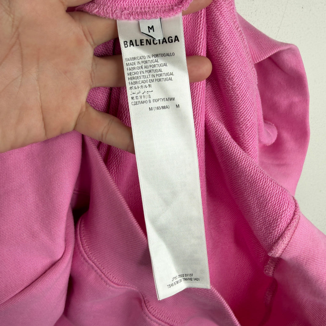 Balenciaga Pink Drawn 3B Logo Hoodie