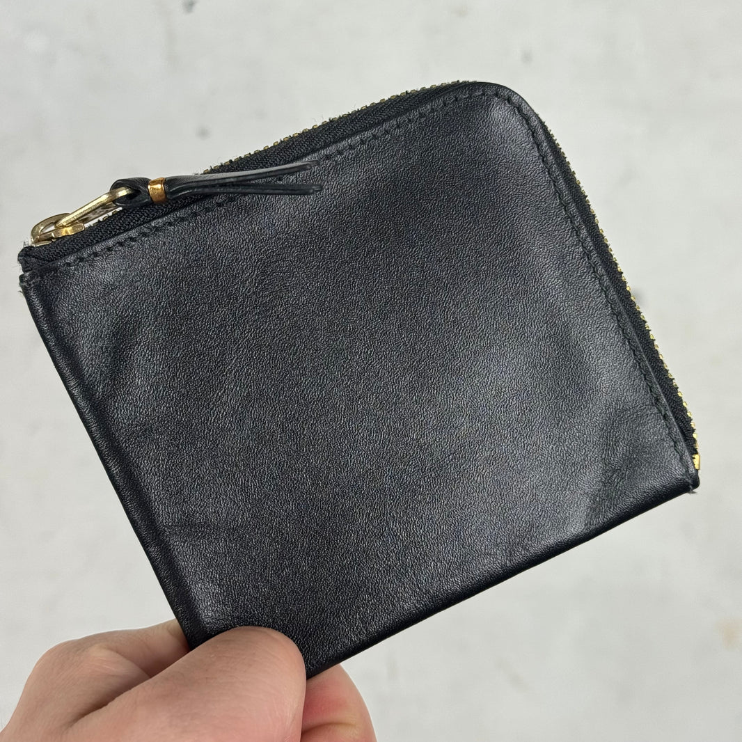 CDG Black Leather Zip Wallet