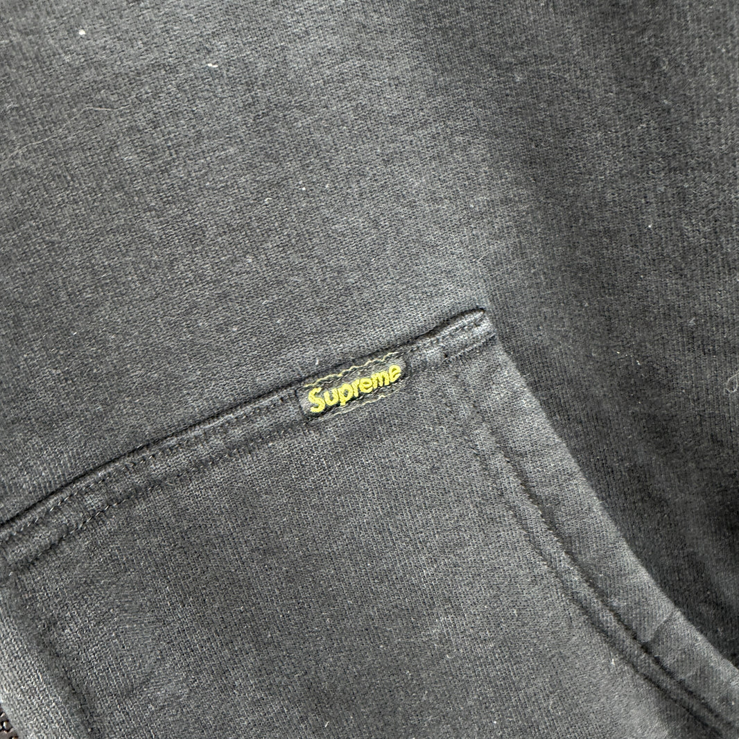 Supreme Plain Black Zip Hoodie