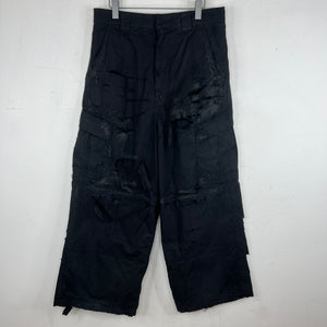 Balenciaga Distressed Ripstop Double Layer Cargo Pants