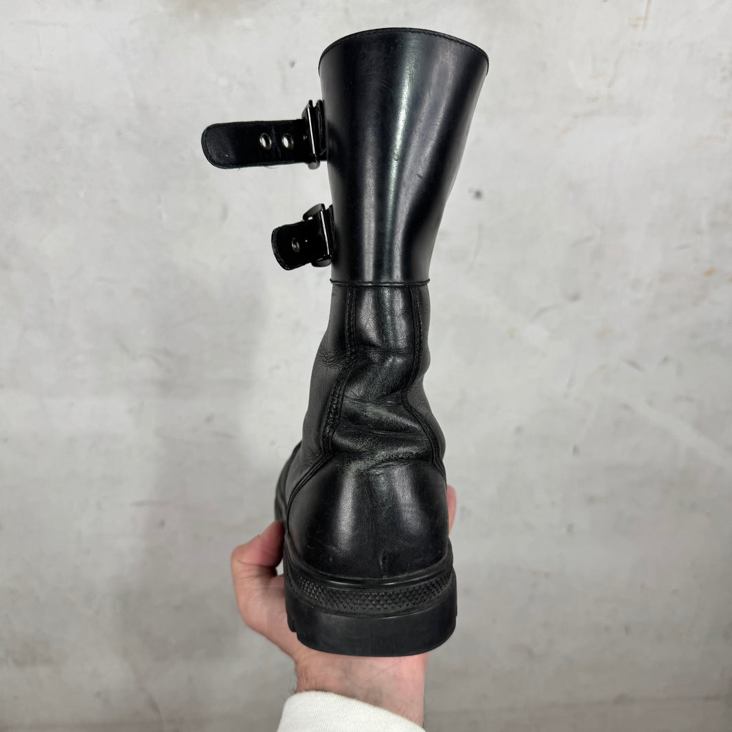 Helmut Lang Buckled Combat Boots