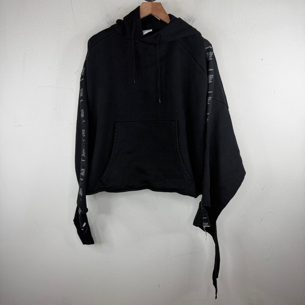 Vetements Cropped Long Washtag Hoodie