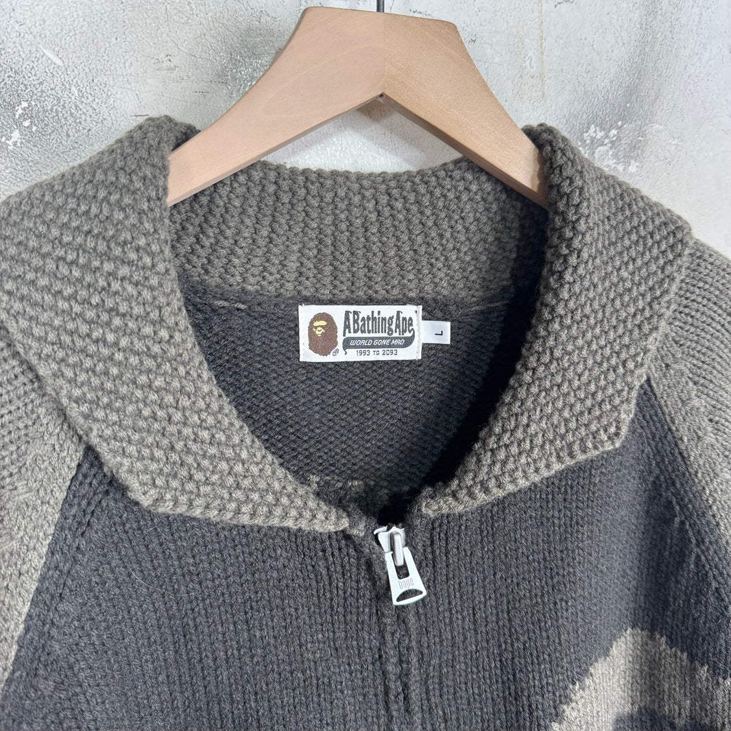 Bape Logo Zip Cowichan Sweater