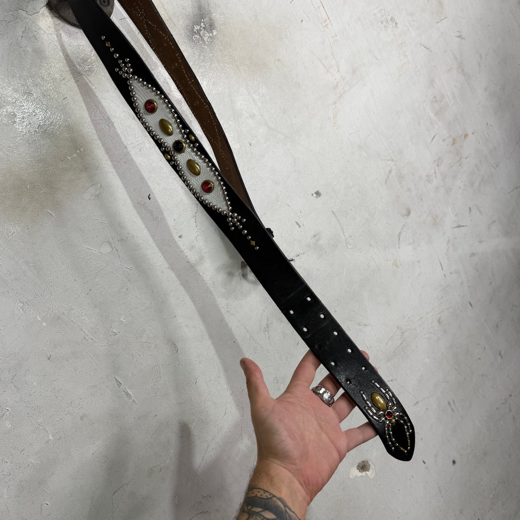 Manhatta Black Cowhide Studded Belt