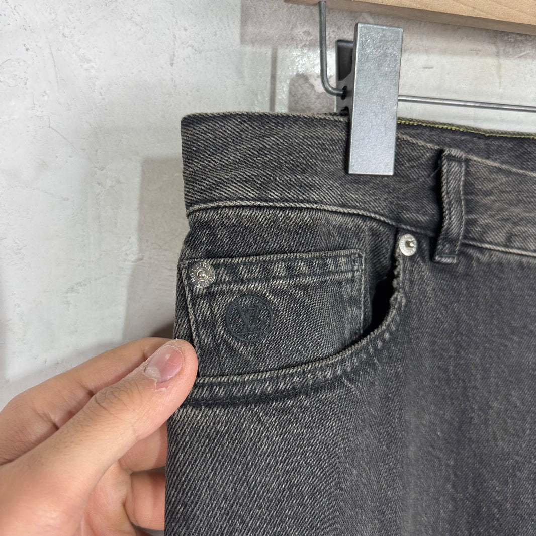 Louis Vuitton Grey Monogram Badge Denim