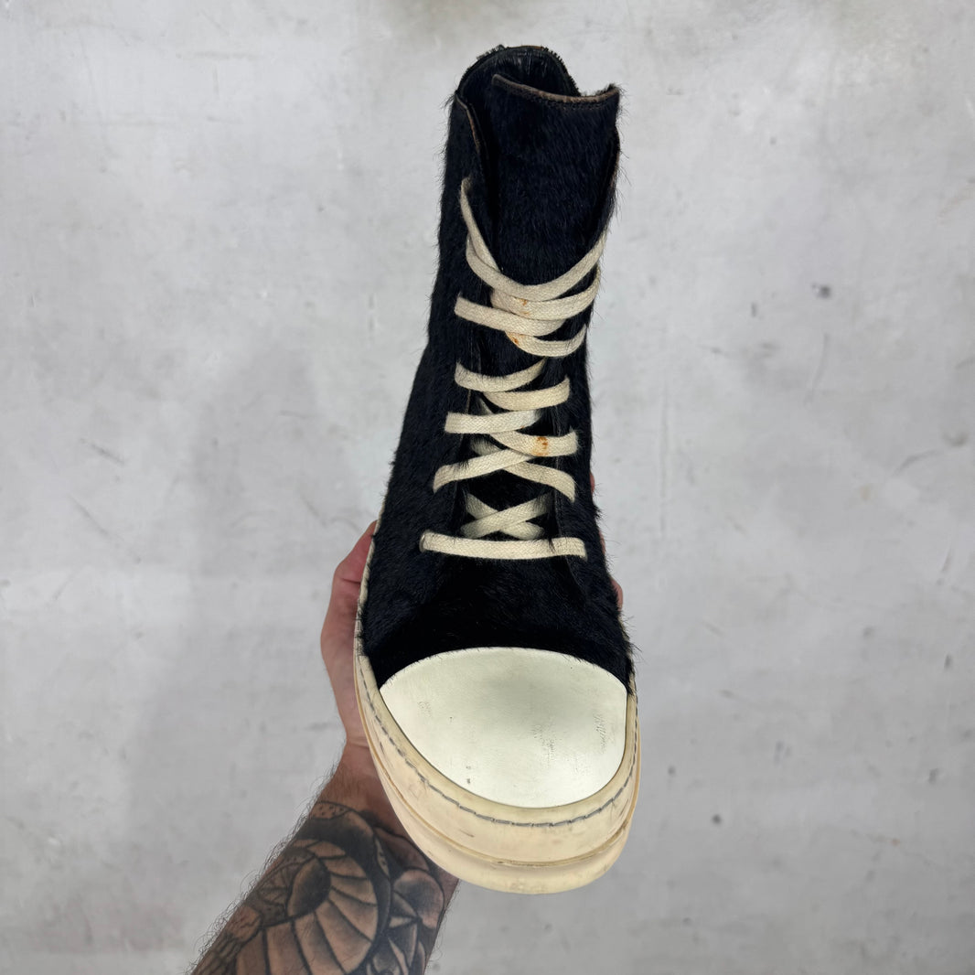 Rick Owens 15' Black Ponyhair Ramones