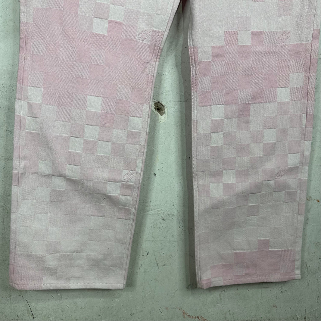 Louis Vuitton Pink Damier Loose Jeans