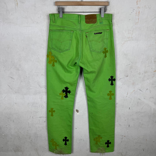Chrome Hearts Levis Green Patch 501 Jeans