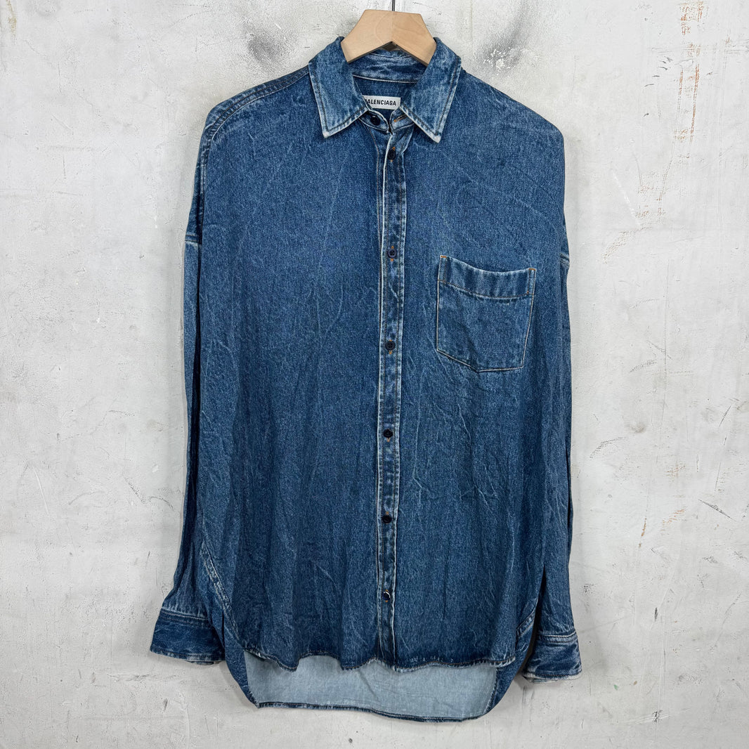 Balenciaga Blue Trompe Shirt